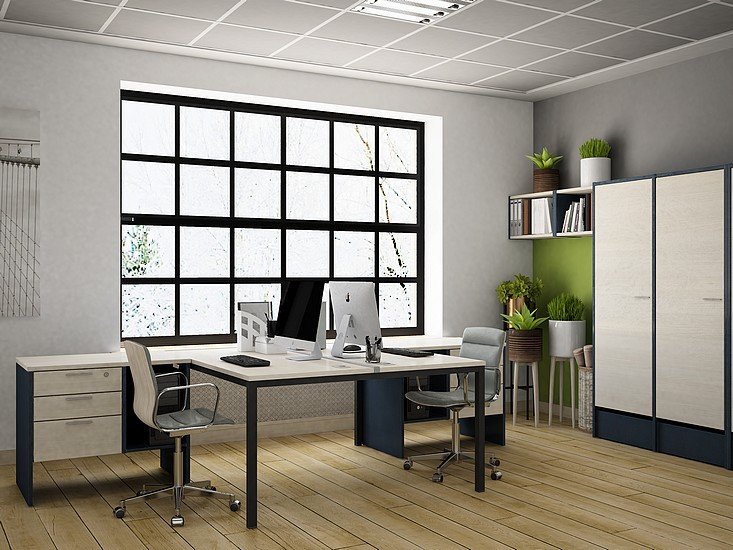 Стол с перегородками для 4 сотрудников Инновация - вид 12