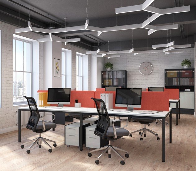 Стол с перегородками для 4 сотрудников Инновация - вид 5