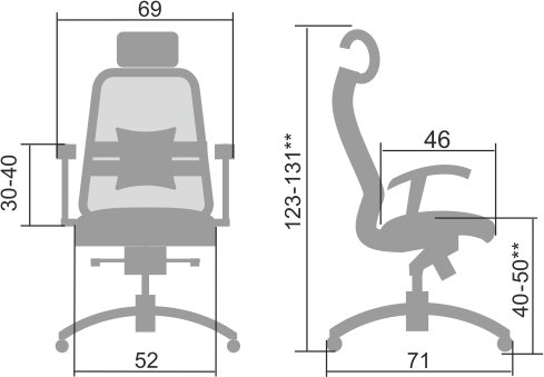 Руководительское кресло SAMURAI S-3.04 с подголовником - вид 5